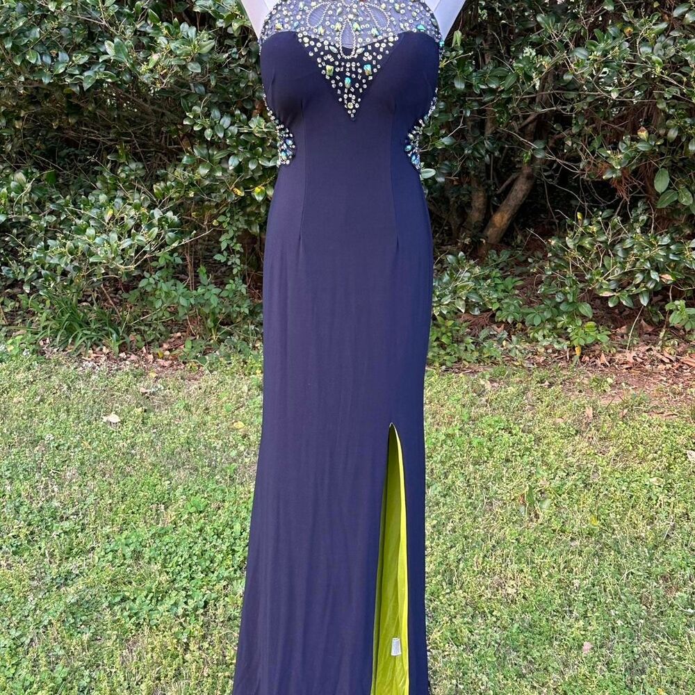 Cache Women's Navy and Blue Dress